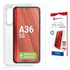 Szkło hartowane z ramką montażową i etui dla Samsung Galaxy A36 od e.v.i., Ekologiczna ramka montażowa, odporne na zarysowania, przezroczyste