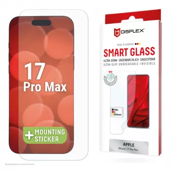Displex Smart Glass (9H) dla Apple iPhone 17 Pro Max, naklejka montażowa, niezniszczalne