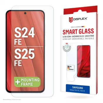 Displex Smart Glass (9H) dla Samsung Galaxy S25 FE/S24 FE, naklejka montażowa, nietłukące się