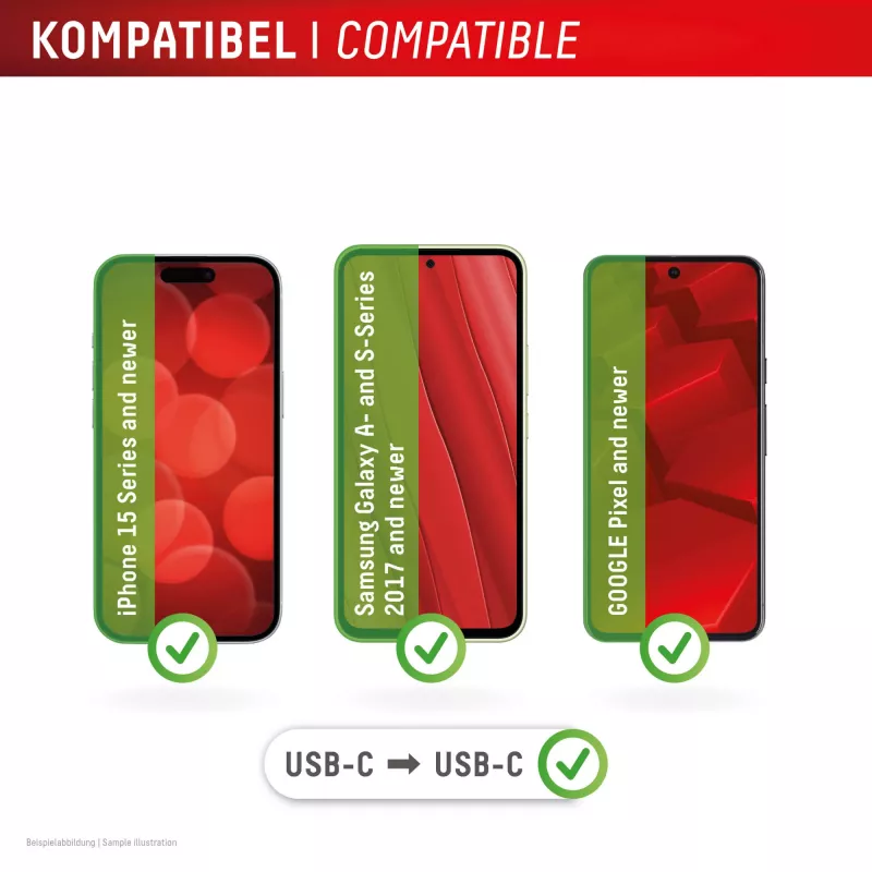 Displex Ładowarka awaryjna telefon-telefon, USB-C na USB-C, miniwtyczka + elastyczny kabel, kompaktowy zestaw 2 szt.