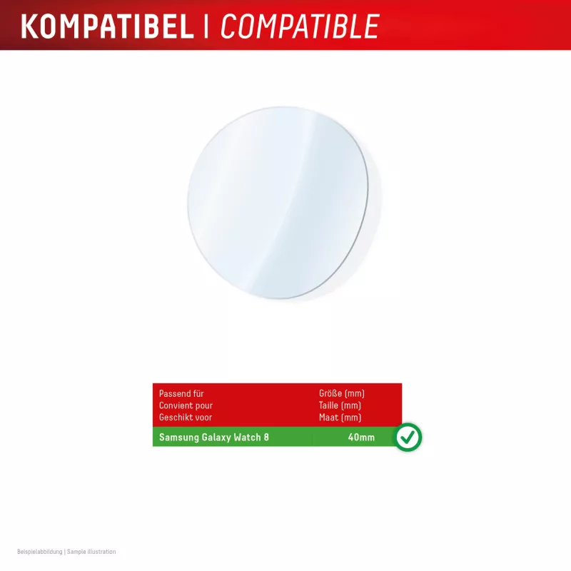 Szkło hartowane e.v.i. Displex 9H Glass do Galaxy Watch 8 40mm, 2 szt., ultracienkie, bezramkowe, odporne na smugi