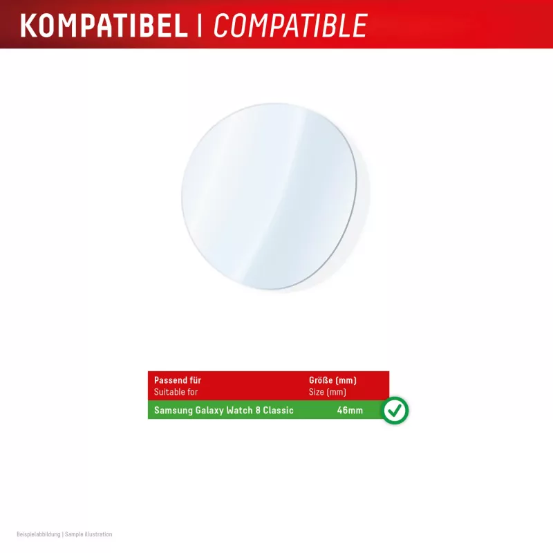 Ochrona ekranu e.v.i. Displex 9H Glass do Galaxy Watch 8 (46mm) — 2 szt., ultracienkie, bezramkowe, odporne na smugi