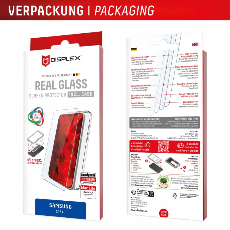 Displex Ochrona ekranu + etui do Samsung S26+, odporne na zarysowania