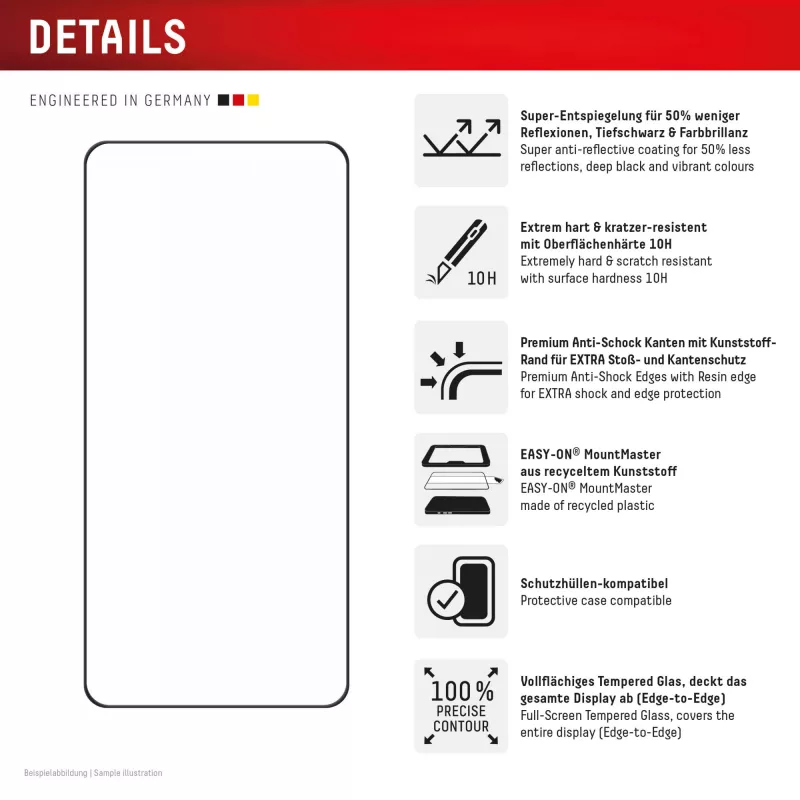 Displex Premium szkło ochronne (Full osłona, 10H) do Samsung S26 Ultra, Full osłona