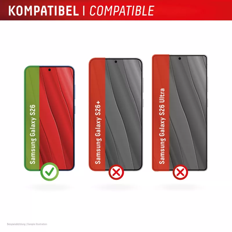 Displex Smart Glass (9H) dla Samsung S26, niezniszczalne, Samsung, Galaxy S26, Aplikacja na sucho, Odporne na pękanie, Odporne na zabrudzenia, Odporne na zarysowania, Przezroczysty, 1 szt.