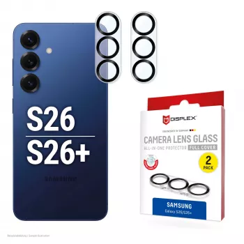 Szkło ochronne na obiektyw aparatu e.v.i. do Galaxy S26 / S26+, hartowane 10H, pełne pokrycie, szybki montaż, 2 szt.