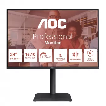 Monitor komputerowy AOC E4 X24E4U 61 cm (24 cale) 1920 x 1200 pikseli Full HD LED Czarny