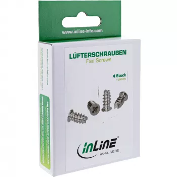 Wkręt do wentylatora InLine 5,0×10,0 mm niklowany, opakowanie 4 szt.