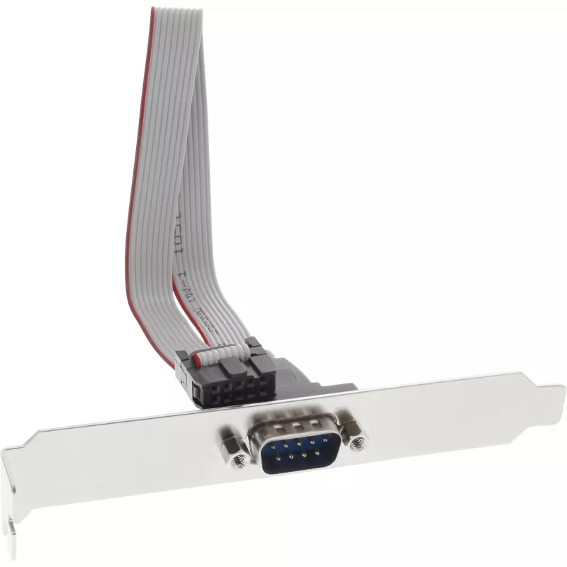 Wspornik slotu szeregowego InLine, kabel 9-pin męski na 10-pin wewnętrzny żeński 1:1, 0,6 m, szary