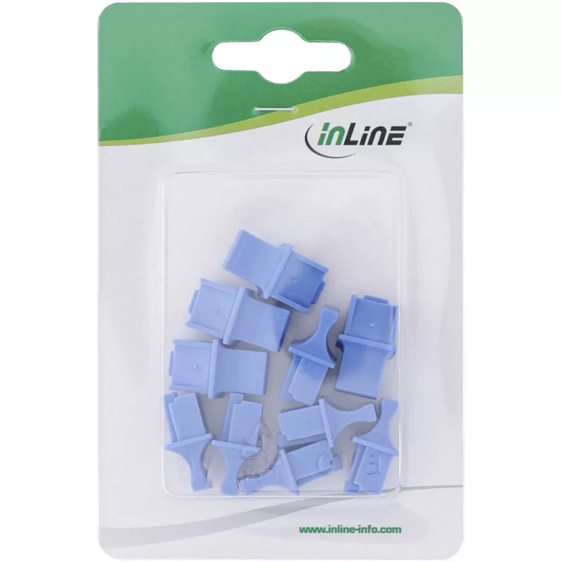 InLine Osłona przeciwpyłowa na gniazdo RJ45, niebieska, 10 szt.