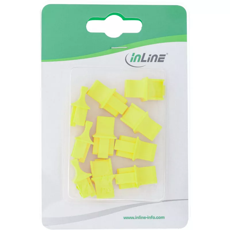 InLine osłona przeciwpyłowa na gniazdo RJ45, żółta, 10 szt.