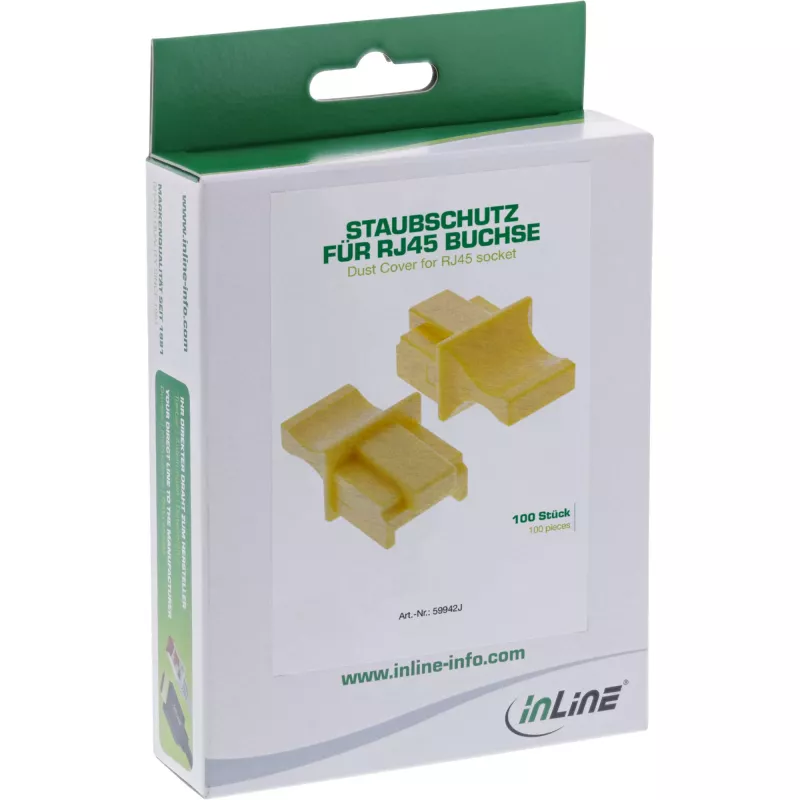 InLine Dust Cover dla gniazda RJ45, żółty, 100 szt.