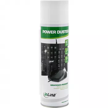 Spray czyszczący InLine Power De-Duster do PC/serwerów — wysokociśnieniowy 400 ml, do ekranów i plastikowych powierzchni