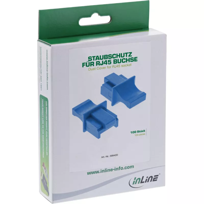 InLine Dust Cover for RJ45 female, niebieski, 100 pcs.