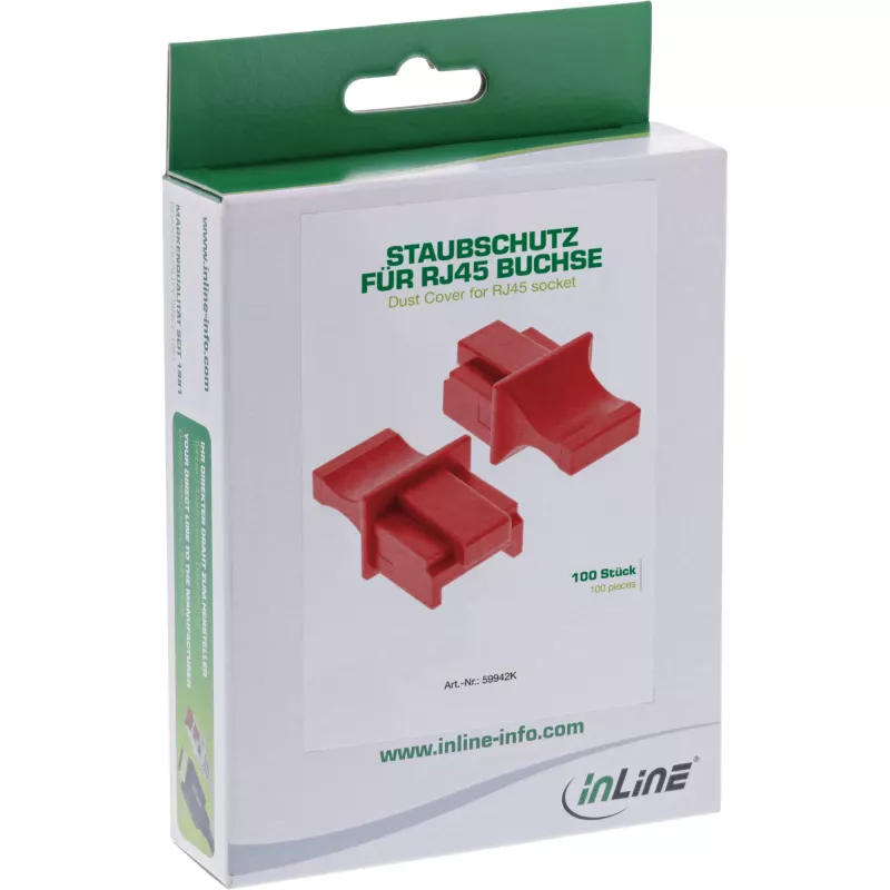 InLine Dust Cover dla gniazda RJ45, czerwony, 100 szt.