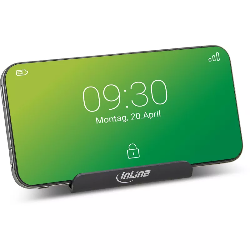 InLine Smartphone and Mobile Phone Stand for Desktop, Passive Holder, Czarny