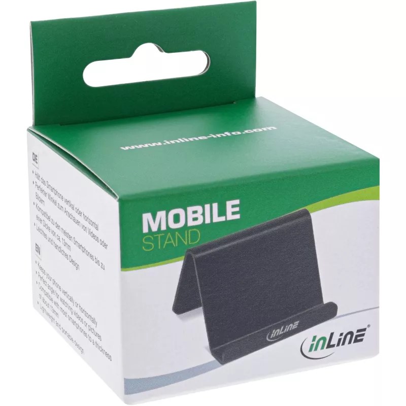 InLine Smartphone and Mobile Phone Stand for Desktop, Passive Holder, Czarny