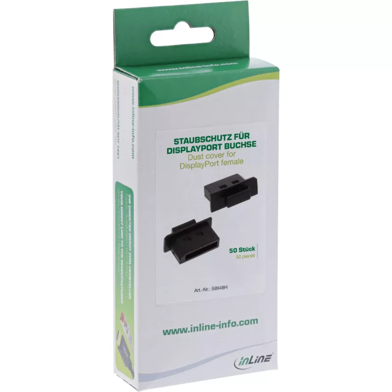 InLine zaślepka przeciwpyłowa do gniazda DisplayPort, czarna, 50 szt.