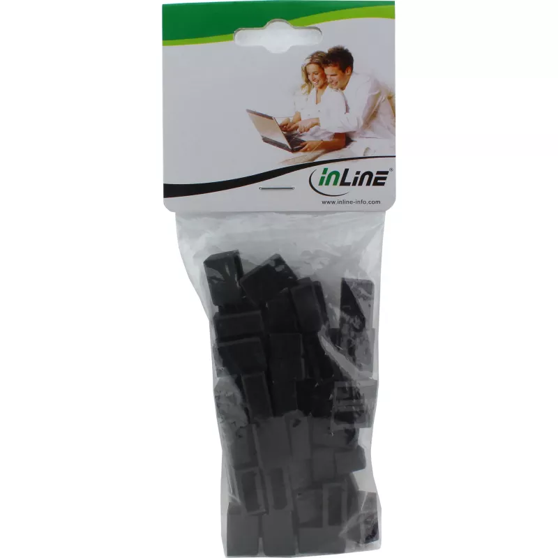 InLine Osłona przeciwkurzowa na wtyk DisplayPort, czarna, 50 szt.
