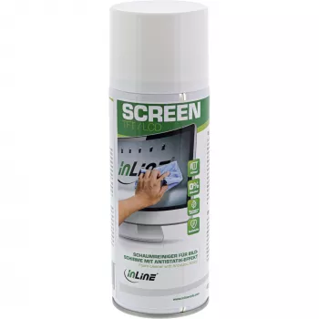 InLine Foam Cleaner spray do czyszczenia ekranów z efektem antystatycznym, 400 ml — do LCD/TFT/Plazma