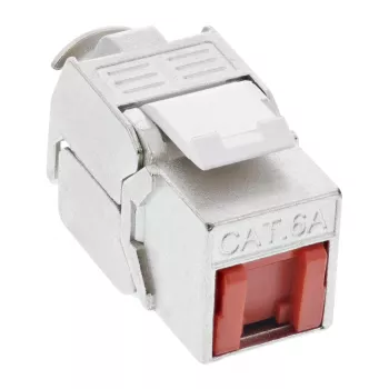 InLine Moduł RJ45 Keystone typu Snap-In Kat.6a, z osłoną przeciwpyłową, czerwony