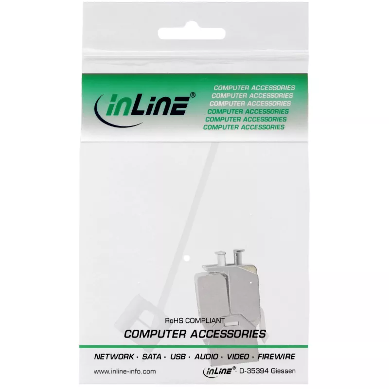 InLine RJ45 Keystone Jack – moduł zatrzaskowy Kat.6a, z osłoną przeciwpyłową, niebieski