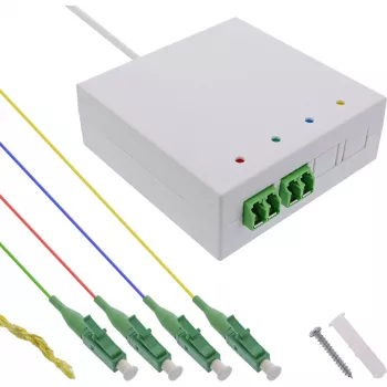 Skrzynka przyłączeniowa InLine FTTH wstępnie zmontowana 4x LC/APC 9/125µm 20m