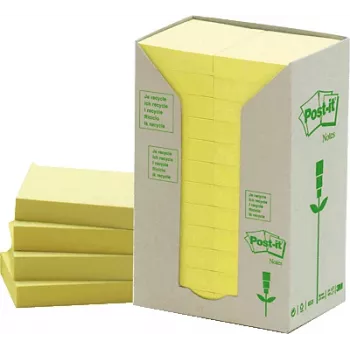 Samoprzylepne etykiety Post-IT 38 x 51 mm, żółte — 24 opakowania × 100 arkuszy