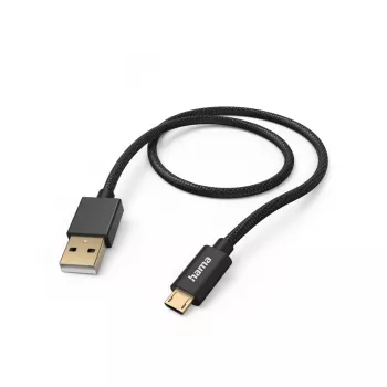 Kabel USB Hama Fabric USB 2.0 1,5 m USB A Micro-USB B Czarny