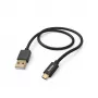 Kabel USB Hama Fabric USB 2.0 1,5 m USB A Micro-USB B Czarny