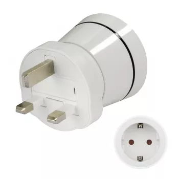 Hama 00223433 przejściówka wtyczka Typ G (UK) Typ C (Europlug)+Typ F Biały