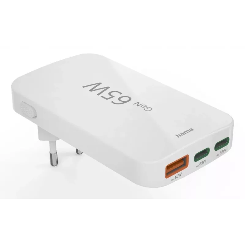 Hama 00125144 ładowarka do urządzeń mobilnych Zestaw słuchawkowy, Laptop, Powerbank, Smartfon, Tablet Biały AC Szybkie ładowanie Wewnętrzna