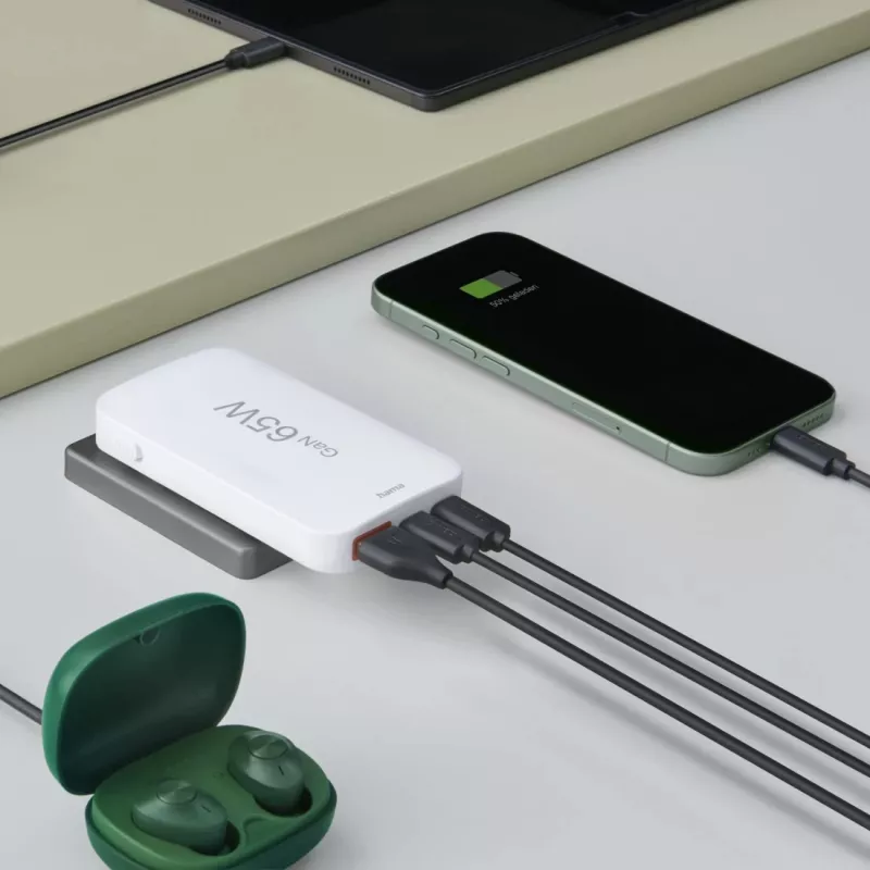 Hama 00125144 ładowarka do urządzeń mobilnych Zestaw słuchawkowy, Laptop, Powerbank, Smartfon, Tablet Biały AC Szybkie ładowanie Wewnętrzna