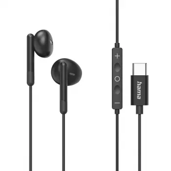 Hama Classy Zestaw słuchawkowy Przewodowy Douszny Rozmowy/Muzyka USB Typu-C Czarny