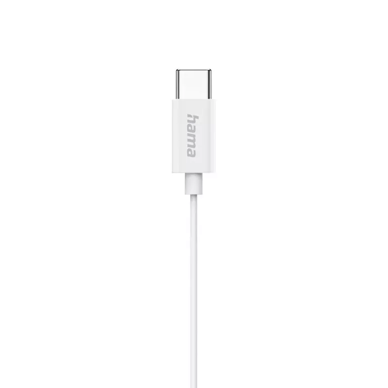 Hama Classy Zestaw słuchawkowy Przewodowy Douszny Połączenia/Muzyka USB Typu-C Biały