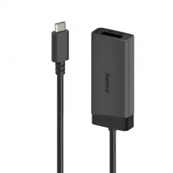 Hama 00202034 adapter kabla wideo 0,15 m USB Type-C HDMI + DisplayPort czarny