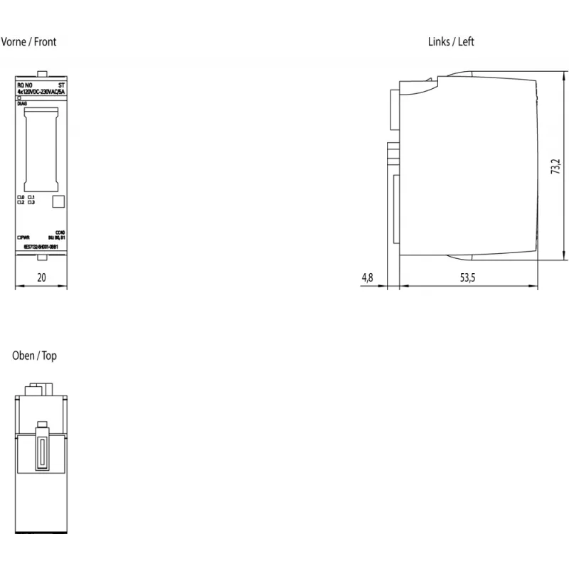 Siemens 6ES7132-6HD01-0BB1 zasilacz Wewnętrzny Wielokolorowy