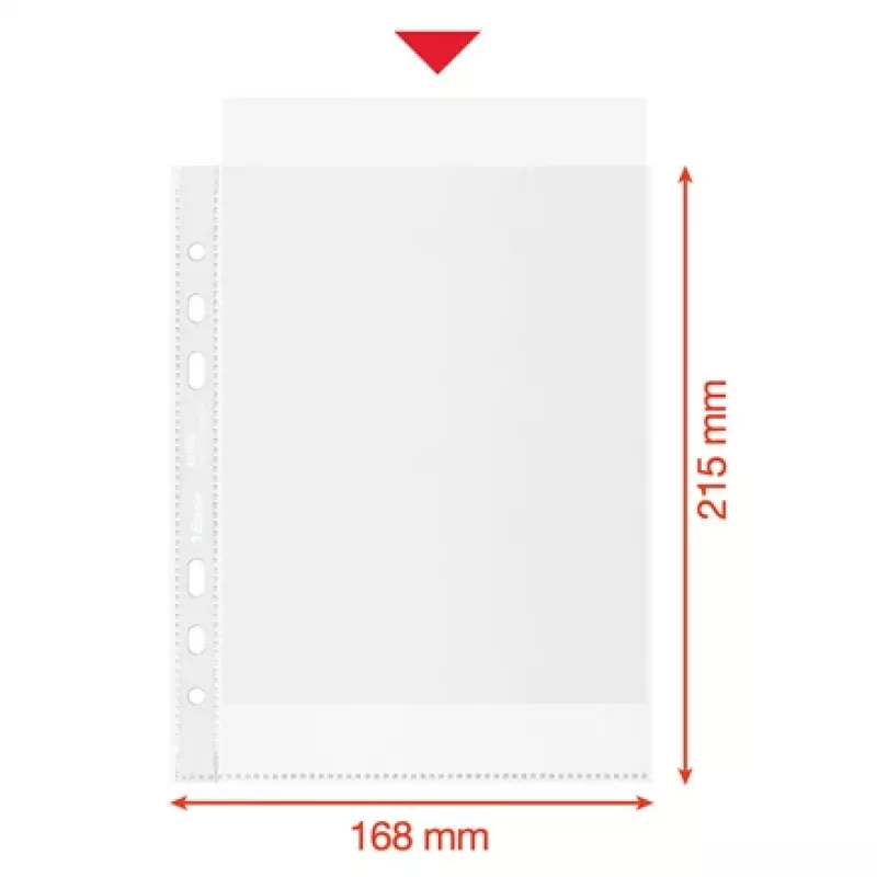 Esselte Recycle Pocket A5, 150 x 210 mm (A5), Transparent, Polypropylene (PP), Landscape/Portrait, Top, 0.07 mm