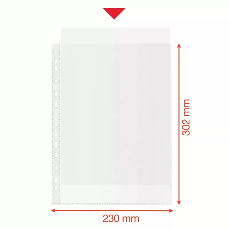 Esselte Recycle Pocket A4, 210 x 297 mm (A4), Transparentna, Polipropylen (PP), Pionowa, Góra, 0,07 mm