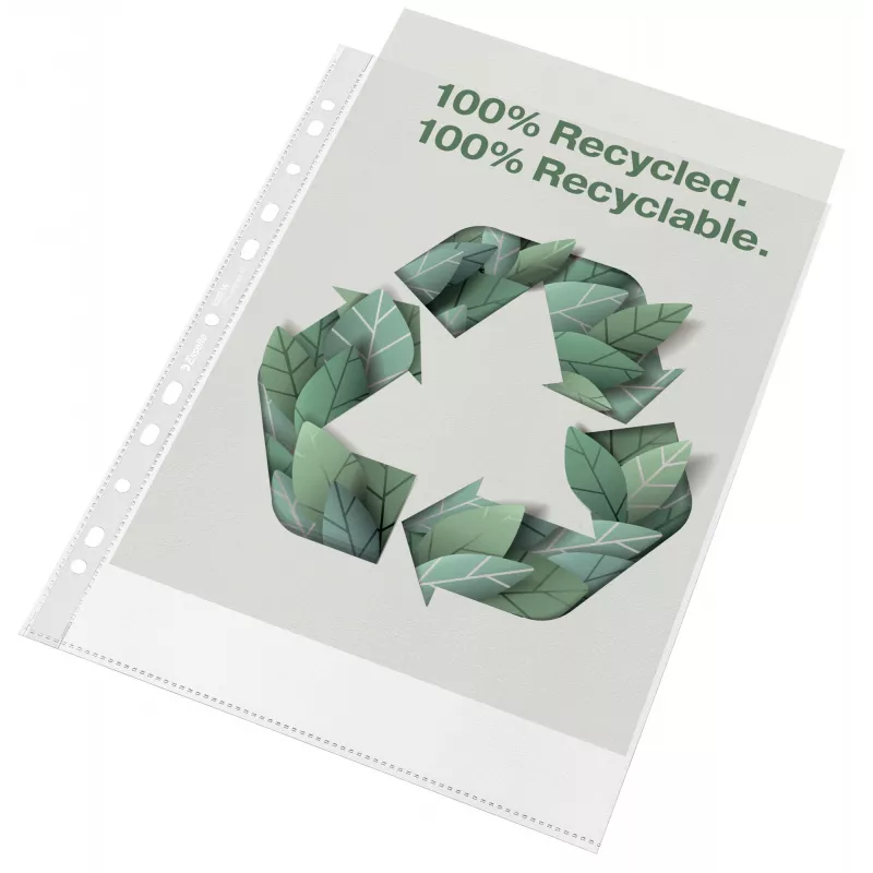 Esselte Recycle Pocket A4, 210 x 297 mm (A4), Transparentna, Polipropylen (PP), Pionowa, Góra, 0,07 mm