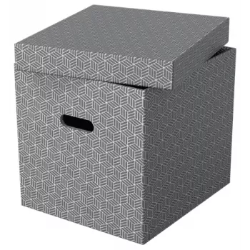 Esselte Home Storage Box Cube, zestaw 3 szt., karton, szary, 320 mm, 315 mm, 365 mm, 850 g