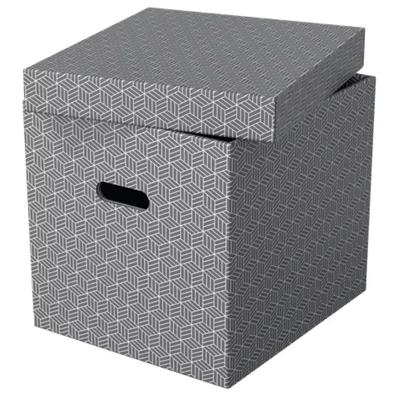 Esselte Home Storage Box Cube, zestaw 3 szt., karton, szary, 320 mm, 315 mm, 365 mm, 850 g