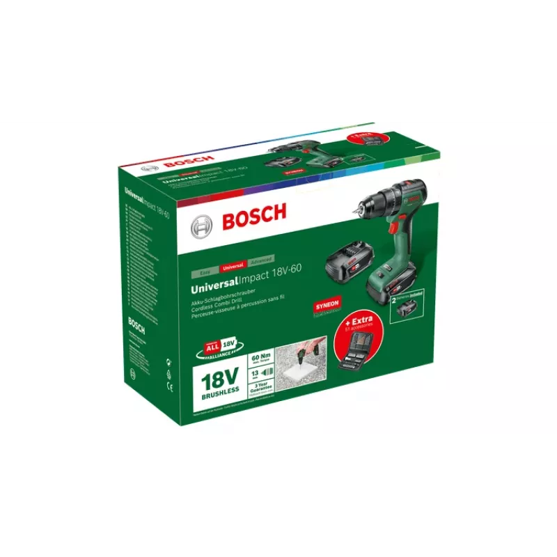 Bosch 0 603 9D7 106 wiertarka 1900 RPM beznarzędziowa 1.3 kg Czarny, Zielony