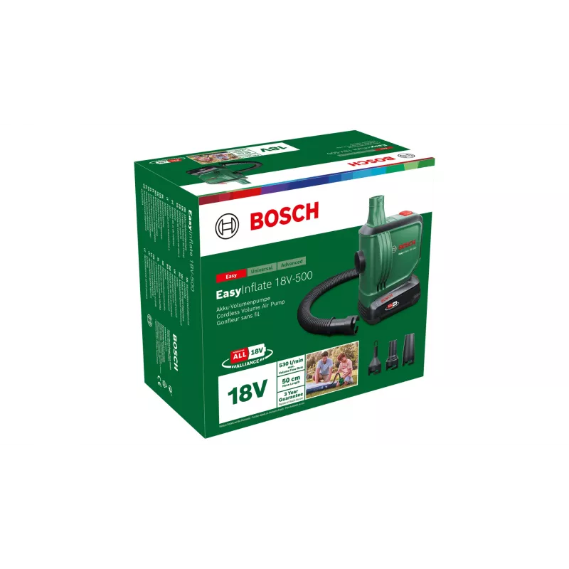 Bosch EasyInflate 18V-500 elektryczna pompka powietrza 0,03 bar 530 l/min