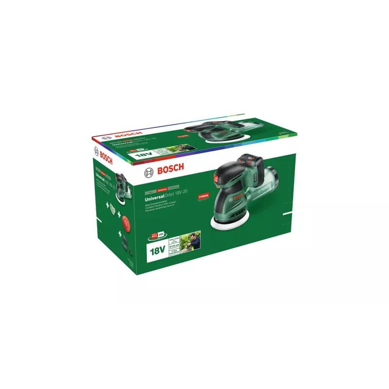Bosch UniversalOrbit 18V-20 (Baretool), szlifierka oscylacyjna, orbitalna, zielona, Niemcy, akumulatorowa, 18 V