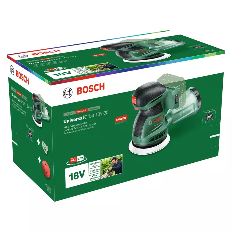 Bosch UniversalOrbit 18V-20 (Baretool), szlifierka oscylacyjna, orbitalna, zielona, Niemcy, akumulatorowa, 18 V