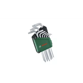 Bosch 1 600 A02 Z9C, zestaw kluczy L-torx, TX10, TX15, TX20, TX25, TX27, TX30, TX40, TX8, TX9, zielony, srebrny, stal, tworzywo sztuczne, 69 mm