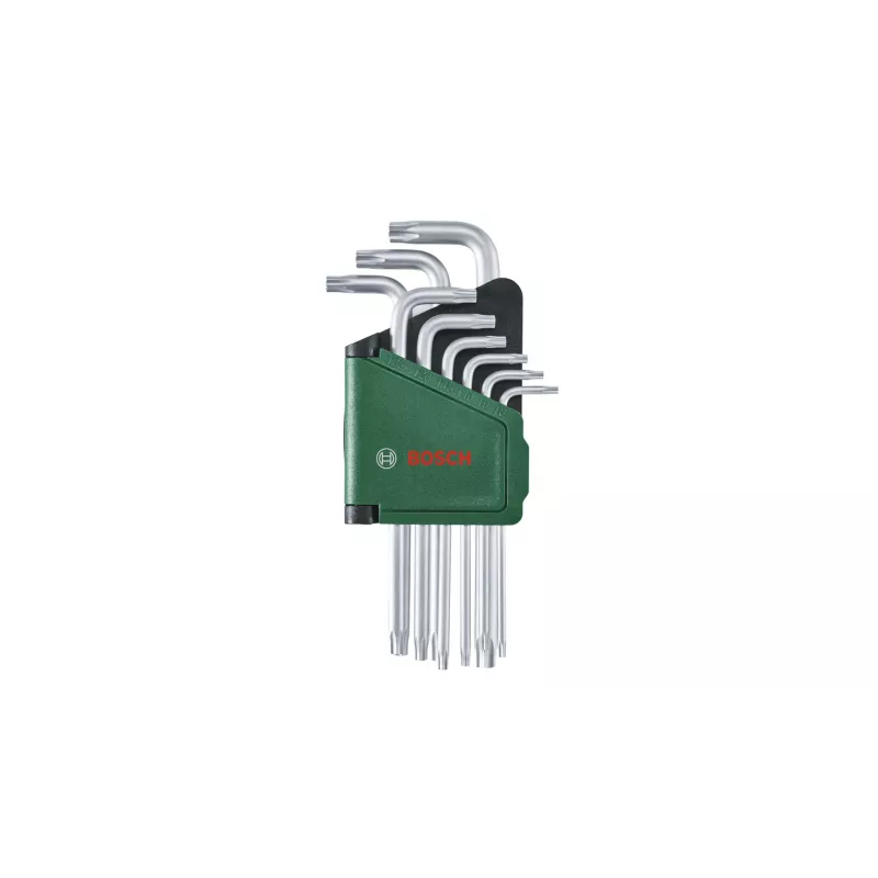 Bosch 1 600 A02 Z9C, zestaw kluczy L-torx, TX10, TX15, TX20, TX25, TX27, TX30, TX40, TX8, TX9, zielony, srebrny, stal, tworzywo sztuczne, 69 mm