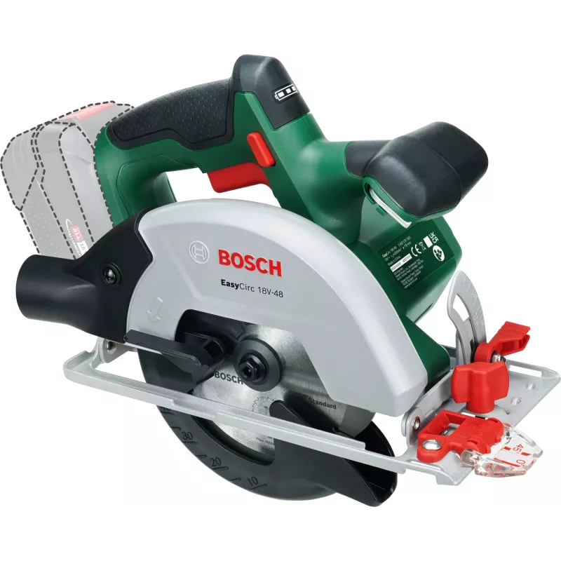 Bosch EasyCirc 18V-48 (gołe narzędzie, karton), Drewno, Zielony, 25 cm, 4200 obr./min, 9 cm, 2 cm