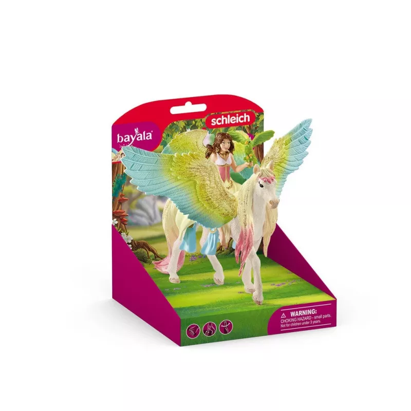 schleich Wróżka Surah z brokatowym pegazem, Lalka mini, Dziewczynka, 5 lat, 180 mm, Wielokolorowy
